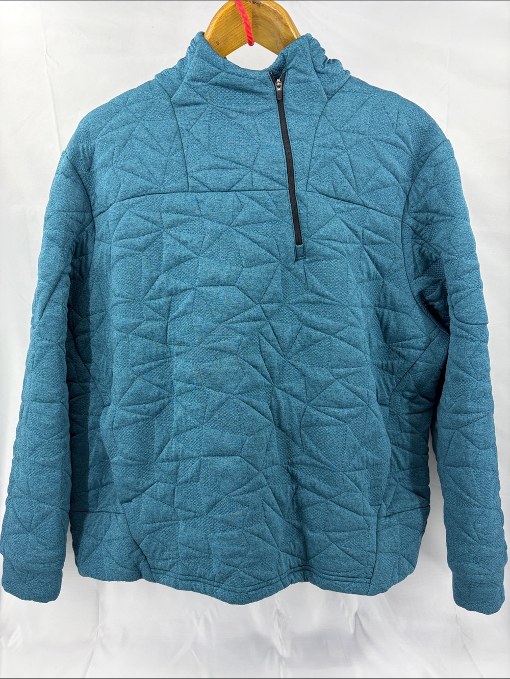 North Face Get Out There Teal Pullover Textured Asymmetric Half-Zip Hoodie, XL